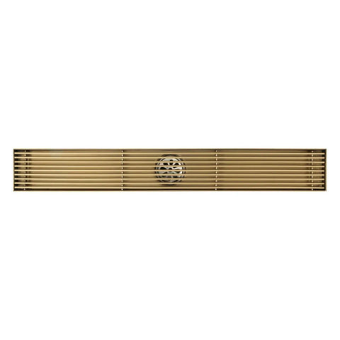 Straight Up The Best Slick Brushed Gold Linear Shower Drain With Badass 304 Stainless Steel Construction And Integrated Hair Catcher