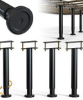Heavy Duty Adjustable Bed Support Legs 4 Pack Reinforced Steel Bed Frame Center Stabilizer With Wide Rubber Base For King Queen Sizes 10 To 16 Inches, showing adjustable heights and design.
