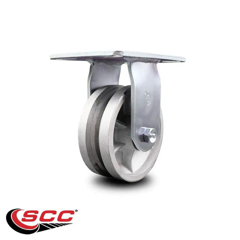 Heavy Duty Swivel Caster With 5 Inch Semi Steel Wheels And 1100 Lb Capacity Smooth Free Bearings Wide Top Plate Mount V Groove Track Ready For Tough Hauler Rigs Today close-up view showing swivel design and semi steel wheel.