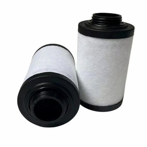 Air Filter Cartridge 731399 OEM Replacement for Rotary Vane Vacuum Pumps, shown in cylindrical shape with black ends and white filter material.