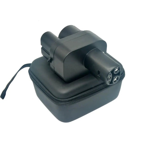 Seamless CCS Combo Two To Nacs Charging Adapter Perfect For Tesla Model Three And Cybertruck in protective black case.