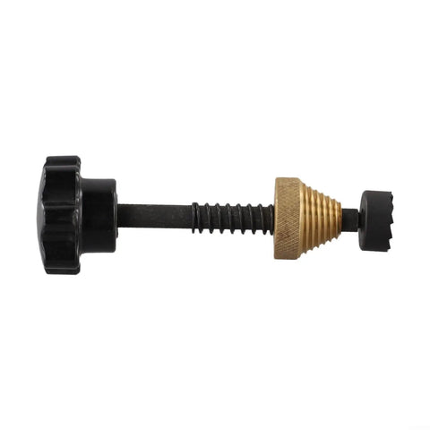 The Badass Faucet Reseating Tool With Precision Guide And Twin Steel Cutters To Nix Stubborn Leaks And Chip Off Mineral Crust Fast For Sink And Tub Repairs That Any Weekend Warrior Can Handle Smooth As Silk, black handle with brass cutting head.