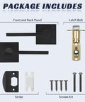 Matte Black Lever Door Handles Set 6 Pack Heavy Duty Privacy Lock For Interior Doors Slim Modern Door Hardware components