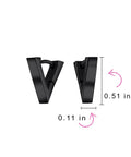 Two Piece Geometric Triangle V Shape Huggie Earrings For Women And Men Stainless Steel Silver Black Plated Hypoallergenic Unisex Set Modern