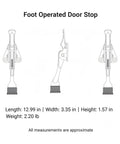Technical drawing of Foot Operated Door Stop With Zinc Alloy Floor Holder dimensions length 12.99 width 3.35 height 1.57 weight 2.20