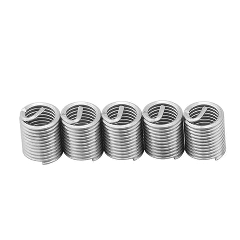 Stainless steel wire insert sleeves from 60 Piece Stainless Steel Thread Repair Kit With M3 To M12 Wire Insert Sleeves.