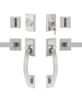 Dope Front Door Handle Set For Double Doors With Dummy Lock Heavy Duty Lock Set Single Cylinder Deadbolt Satin Nickel Finish
