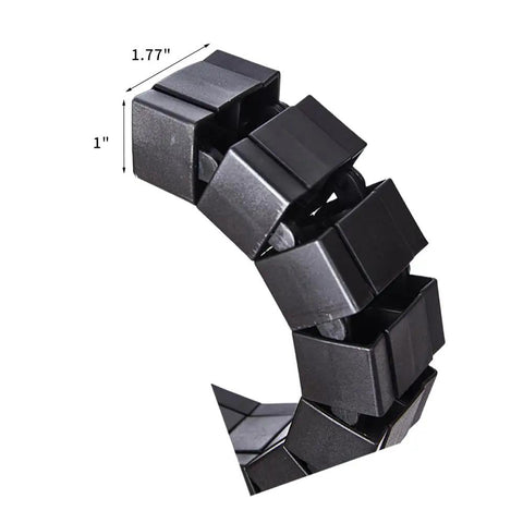 Close-up of black Vertebrae Cable Management Spine Kit modular segment for cable routing