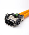 Badass 2 Pin EV High Voltage Connector With Metal Straight Plug 125 Amp IP67 Weatherproof Seal And 0.25 Meter 25 MM Wire close-up view.
