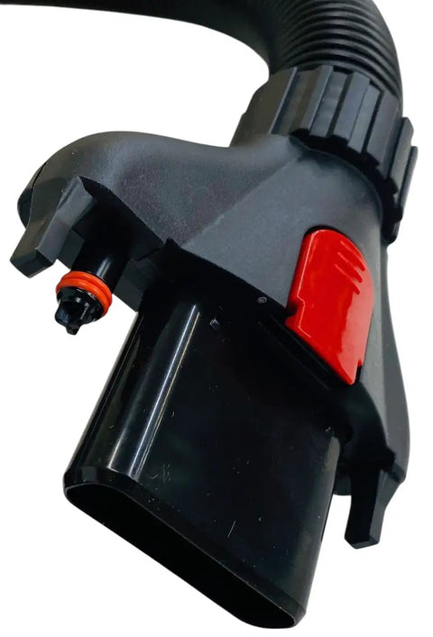Close-up of Bissell ProHeat 2X Hose Assembly For ProHeat Carpet Cleaners 6ft Plastic Hose Replacement Tubing Connector