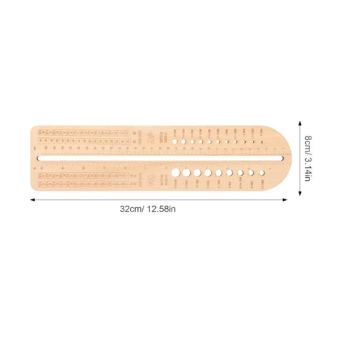 Wooden Sock Blocker Ruler For Knitting And Crochet, Dual Measuring Tool With Needle Gauge, 12.6 Inch Craft Ruler For Yarn Projects, Durable And Totally Handy For Socks, Hats, And Crochet Fans, wooden sock blocker ruler with 32cm measurement