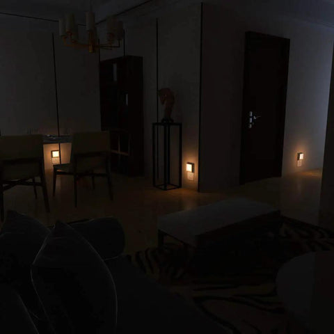 Plug In LED Night Light With Auto Dusk To Dawn Sensor And Stepless Brightness Adjustment From 0 To 15 Lumens illuminating hallway
