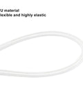 Close-up view of clear PU flexible 1/8 inch OD pneumatic tubing loop, durable for air brakes, compressors, fluid transfer, 32.8 ft long