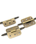 Eight Piece Vintage Antique Brass Flap Hinges With Lengthened Axis For Wooden Boxes Jewelry Cases Cabinets And Cupboards