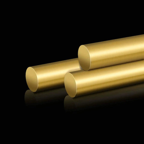 Four Pack Of Twelve Inch Brass Round Rods One Quarter Inch Diameter Lathe Bar Stock Durable Smooth Surface Great For DIY Projects