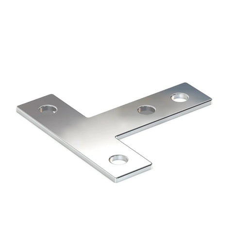 10 Set T Bracket Kit For 6mm T Slot Aluminum Profiles With 40 M5 T Slot Nuts And 40 M5x8mm Stainless Hex Socket Cap Screws Built Tough Pro Grade Aluminum Extrusion Connector Brackets And Corner Brace Plates, flat silver corner brace plate with four holes