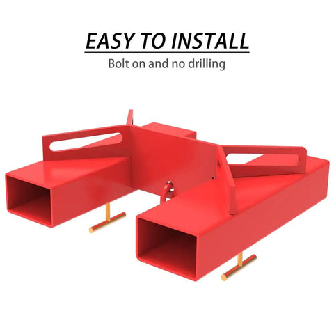Forklift Lifting Hook With Red Powder Coat, Heavy Duty Swivel Crane Hook For Dual Pallet Forks, 6600 Lb Capacity