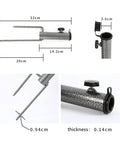 Dimensions and details of Two Pack Heavy Duty Patio Umbrella Anchor Stand With Forked Ground Screw Stakes, gray metal