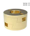 Upgrade Your 3D Printing Game With This Smooth Oldham Coupling For T8 Z Axis Lead Screws Perfectly Fit For EndERS 3 Flexible Hot Beds With Easy 16mm Thread Holes And Reliable Brass Build Quality For Flawless Moves, brass coupling with screws