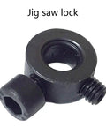 Heavy Duty Carbon Steel Welding Jig Clamp Block With 0.35 Inch Eccentric Hole Reciprocating Assembly Tool Part, dark black jig saw lock part.