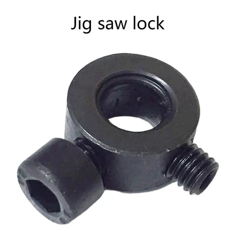 Heavy Duty Carbon Steel Welding Jig Clamp Block With 0.35 Inch Eccentric Hole Reciprocating Assembly Tool Part, dark black jig saw lock part.