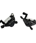 Heavy Duty Post Mount Dual Piston Mechanical Disc Brake Set With Rotors featuring black calipers for strong stopping power on bikes.