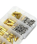 280 Piece M2.5 Brass Straight Knurl Standoff Spacer Set With Stainless Steel Screws And Nuts Assorted Kit shown in plastic organizer box