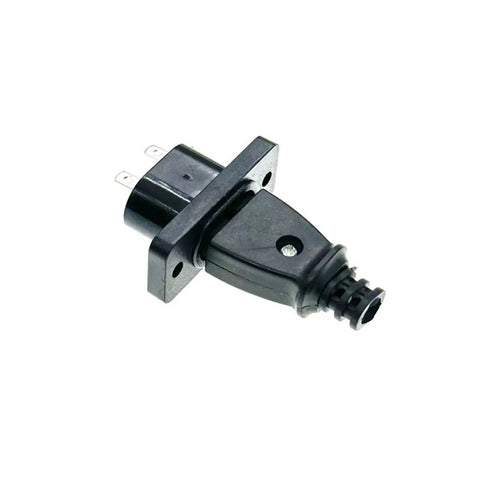 Five Pack C8 Male Power Socket With C7 Female Plug Outlet Connector, durable black plastic, close-up view showcasing pins.