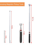 Three Pack Telescoping Magnetic Pickup Tool Set With A 15 Lb Magnet Reach From 7.2 To 30.7 Inches Plus An Extendable 1 Lb Magnet From 4.5 To 19.5 Inches And A 24 Inch Flexible Bendable Magnet Sweep Retriever For Easy Hidden Object Retrieval display