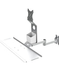 Level Up Your Workspace Setup With This Heavy Duty Monitor And Keyboard Wall Mount Industrial Floating Tray Space Saving Desk Organizer Built Tough Quick Install features metal construction with a laptop tray.