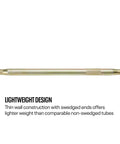 Steel Tube With Swaged Ends 12 Inch Length Three Quarters Inch Outer Diameter Wall Thickness 0.065 Inch Half Inch 20 Threads Right Hand On One End Left Hand On The Other Zinc Plated For Corrosion Resistance Adjustable Length, side view