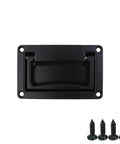 Recessed Flush Pull Handle With Mounting Screws In Black For Deck Hatch And Toolbox 3.74 By 2.36 Inch Zinc Alloy Rust Proof And Corrosion Resistant Easy Install 95 By 60mm With 83.5mm And 48mm Hole Spacing Pack Of 1 By Viongna front view with screws