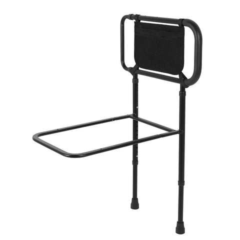 Sturdy Height Adjustable Bed Rail With Handy Storage Pockets For Elderly Safety, Supports Up To 400 Lbs, Easy Install Guard Rail