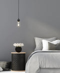 Bedside view with 6 Pack Plug In Hanging Light Kit With 12 Foot Cord And On Off Switch For E26 E27 Pendant Lantern Lamps Black