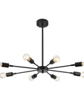 Dope Modern Sputnik 8-Light Industrial Matte Black Chandelier With 180 Degree Rotatable Lamp Cups for versatile home lighting.
