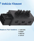 Front Left Driver Side 6 Way Power Seat Adjustment Switch Easy Install Replacement For 2004 2013 Chevy Silverado GMC Sierra Yukon Cadillac Buick Models 12451495 SW5162 1S7614 showing 8-pin connector and control levers.