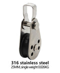 Heavy Duty Nylon Marine Pulley Set Stainless Steel Bearing Rope Runner Blocks 25mm for boats, corrosion resistant.