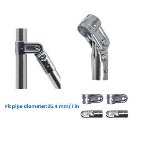 Adjustable 2 Way Pipe Connector For 1 Inch Stainless Steel Rail And Chain Link Fence Heavy Duty Clamp Set of 4