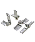 Four stainless steel damping hinges with adjustable torque and free-stop positioning