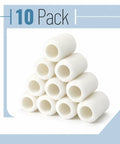 Premium 4 Inch Paint Roller Cover Set 10 Pack Lint Free Durable Foam Core, stacked paint roller covers for smooth application.