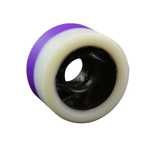 Gentry Roller Skate Wheels Narrow 38mm Width and 62mm Diameter Vanguard Urethane Nylon Hub 8 Pack Sabres 96A 92A For Street Cruising And Tricks On Any Road purple and white wheel view