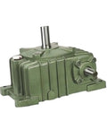 Heavy Duty Worm Gear Reducer For Industrial Machinery Processing Lines Quick Snap Mount in green, suitable for textile logistics.