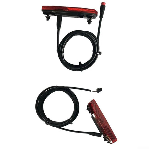 Top Shelf LED E-Bike Rear Light That Rocks 36V And 48V Systems Perfectly For Night Riding With Super Bright Red LEDs To Keep You Safe On The Streets While Making Sure Traffic Sees You From Way Down The Road., red ABS bike rear light with 120cm cable and connector