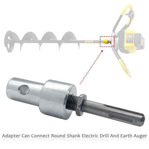 Beefy Auger Drill Adapter For Ice Fishing SDS Plus To One Half Inch Thread Keyless Drill Chuck Adapter Stainless Steel 304