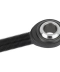 Kickass Heavy Duty Chromoly Heim Joint Rod End, 5/8-18 Left Hand Male Threads, durable black steel bearing for steering components.