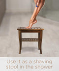 Teak Shower Bench With Storage Shelf And Non Slip Feet For A Spa Like Bathroom Upgrade Water Resistant Solid Teak Stool Easy To Use Bath Bench Assembly Required Small Size