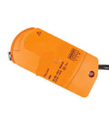Reliable Rotary Actuator For Ventilation Valves With AC100 To 240 Volt Power, orange housing, compact design for HVAC duct control.