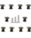 10 Pcs Vintage Bronze Drawer Pull Handles Zinc Alloy Mini Metal Knobs for Cabinets Doors Jewelry Boxes and Gift Cases Includes Three Size Screws for Easy Home Installation
