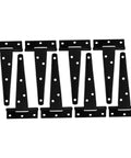 8 Pack 5 Inch Black Painted Galvanized T Type Weld On Hinges For Wood Shed Barn Doors Durable Easy Install Reversible Open Direction
