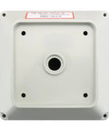 Front view of Heavy Duty Exterior Enclosure Box For 125A Universal Rotary Changeover Cam Switch with mounting holes